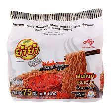 AJINOMOTO YUM YUM Instant Noodles Black Pepper Crab Flavour 75g x 6Pcs