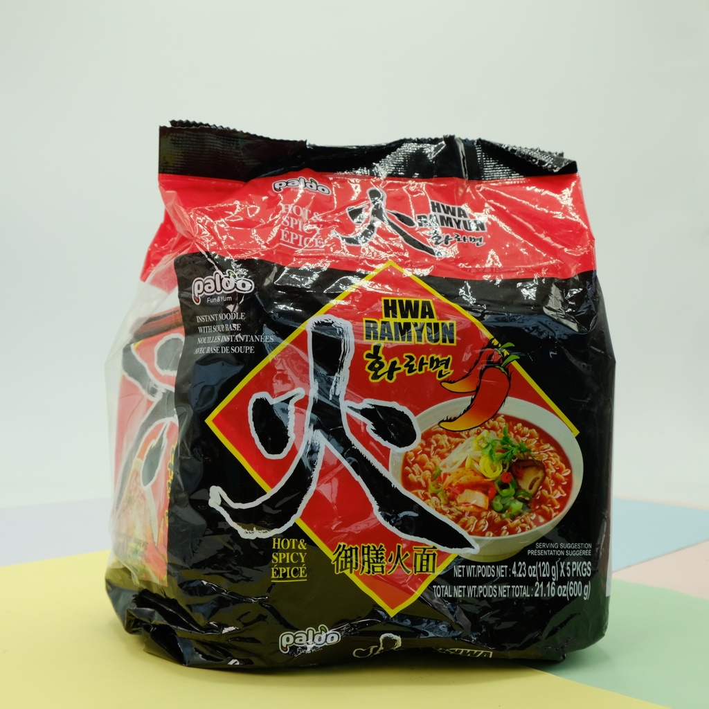 Paldo HWA RAMYUN Instant Noodle with Soup Base 600g (120g x 5Pcs)