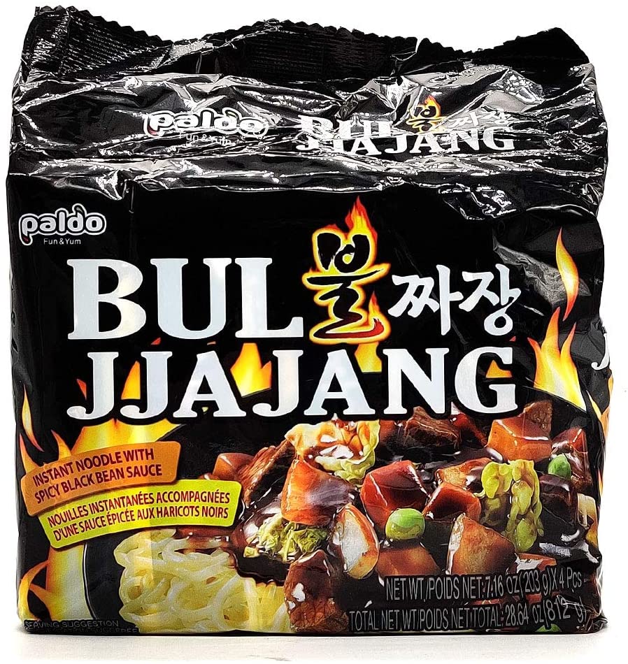 Paldo BUL JJA JANG Instant Noodle With Spicy Black Bean Sauce 812g(203g x 4Pcs)