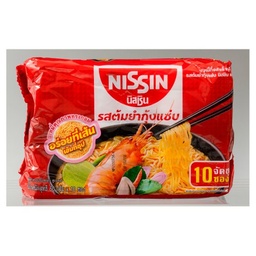 Nissin Instant Noodles Tom Yum Shrimp Flavour (60g x 10Pcs)